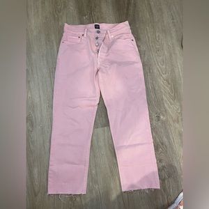 Pink High Waisted Gap Khakis